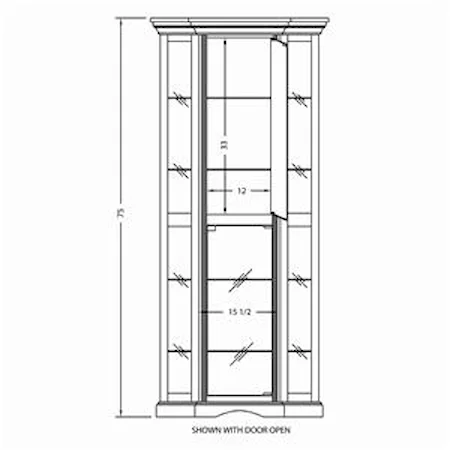 Tall Corner Curio with Light